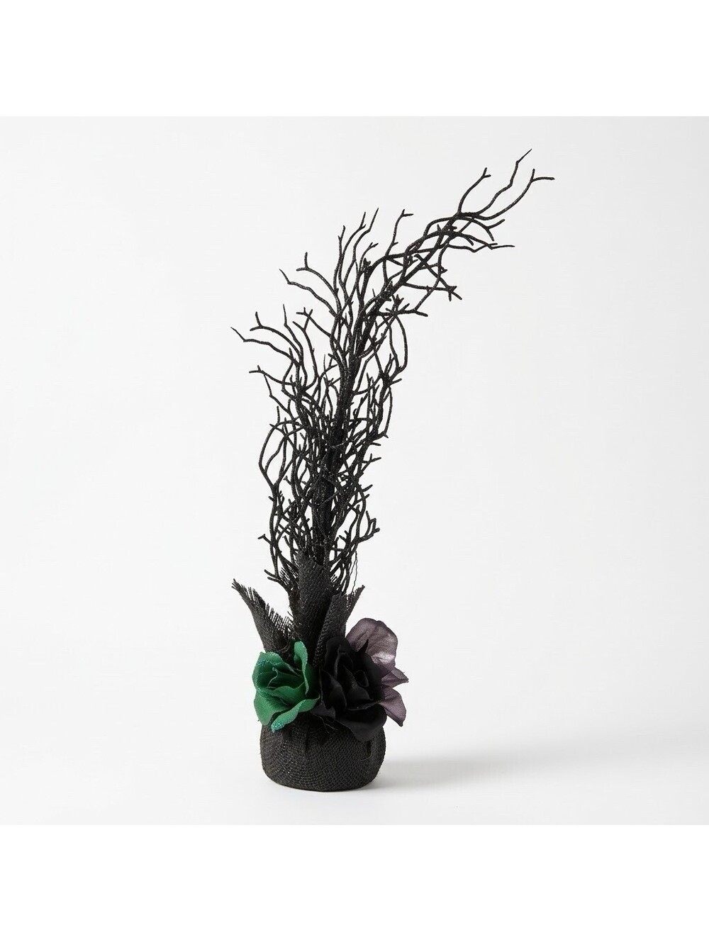 Halloween Glitter Black Tree Centerpiece Table Decor Gothic Branch Floral Topiar